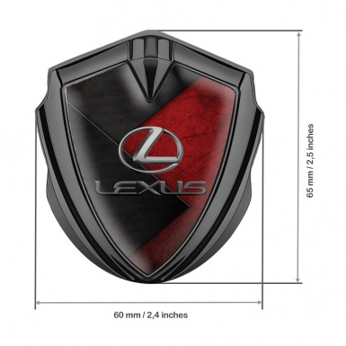Lexus Emblem Trunk Badge Graphite Red Surface Classic Lead Logo