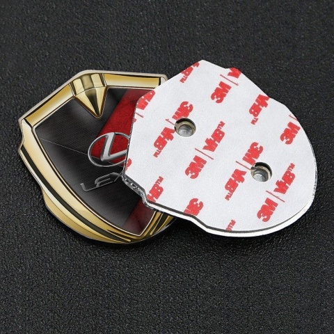 Lexus Emblem Trunk Badge Gold Red Surface Classic Lead Logo