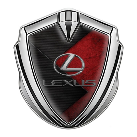 Lexus Emblem Trunk Badge Silver Red Surface Classic Lead Logo