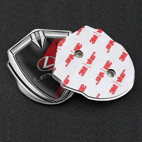 Lexus Emblem Trunk Badge Silver Red Surface Classic Lead Logo