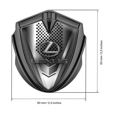 Lexus Metal Emblem Badge Graphite Steel Pattern Classic Lead Logo