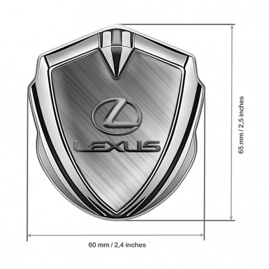 Lexus Bodyside Domed Emblem Silver Brushed Steel Classic Lead Logo