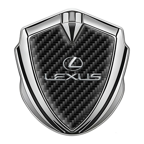 Lexus Emblem Metal Badge Silver Black Carbon Classic Lead Logo