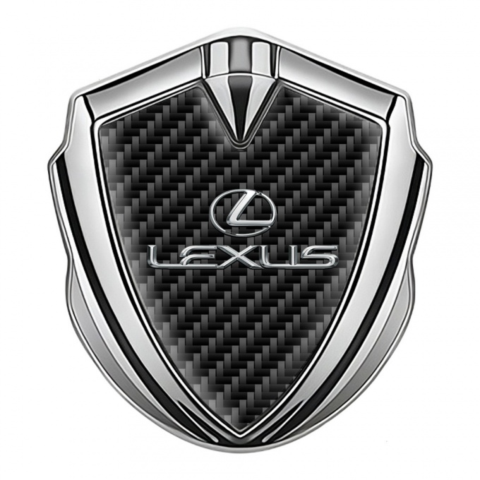 Lexus Emblem Metal Badge Silver Black Carbon Classic Lead Logo