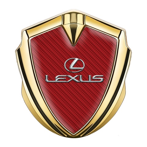 Lexus 3d Emblem Badge Gold Red Carbon Classic Lead Logo