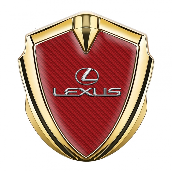 Lexus 3d Emblem Badge Gold Red Carbon Classic Lead Logo