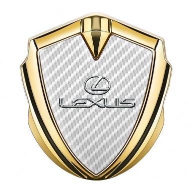 Lexus Silicon Emblem Gold White Carbon Classic Chrome Logo