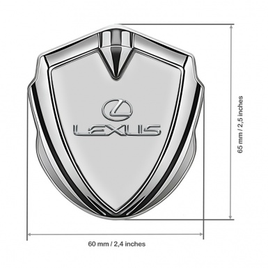 Lexus Emblem Car Badge Silver Grey Base Classic Chrome Logo