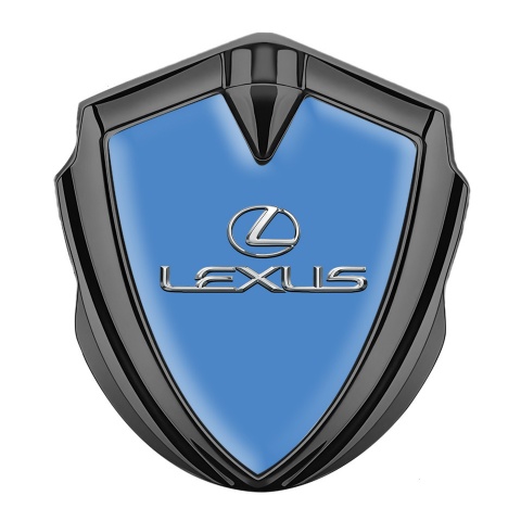 Lexus Metal Domed Emblem Graphite Glacial Blue Classic Chrome Logo