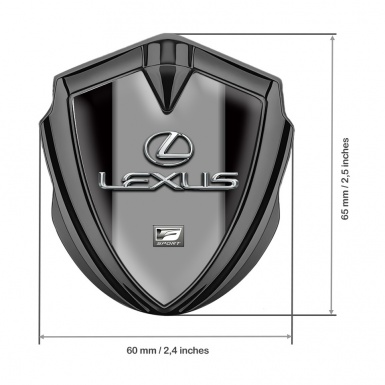 Lexus Fender Emblem Badge Graphite Black Grey Print Classic Chrome Logo