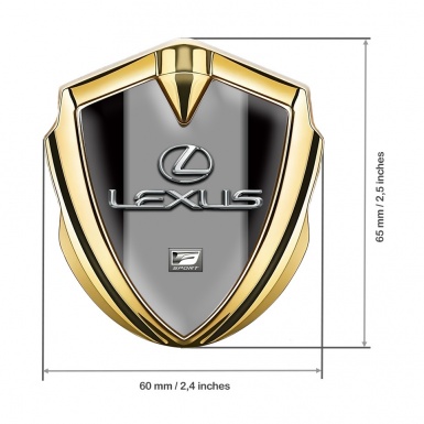 Lexus Fender Emblem Badge Gold Black Grey Print Classic Chrome Logo