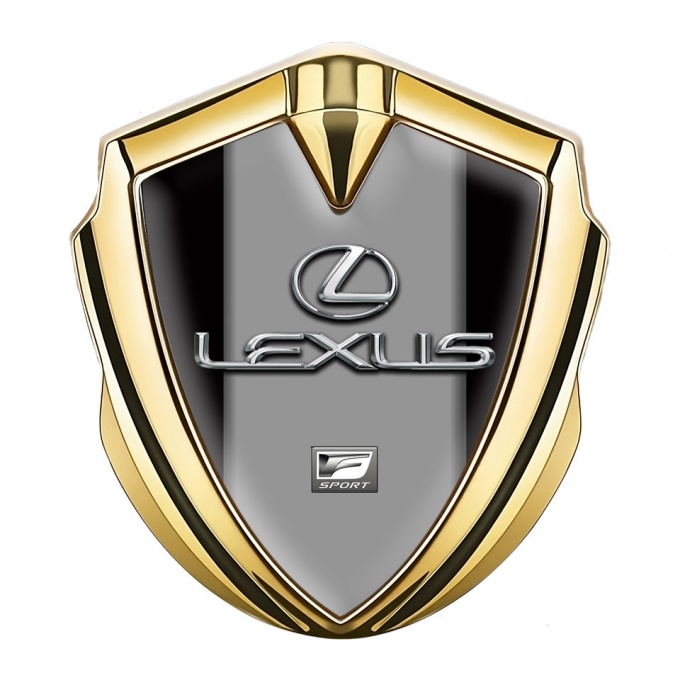 Lexus Fender Emblem Badge Gold Black Grey Print Classic Chrome Logo