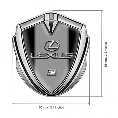 Lexus Fender Emblem Badge Silver Black Grey Print Classic Chrome Logo