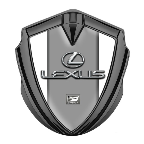 Lexus Emblem Trunk Badge Graphite White Grey Print Classic Chrome Logo