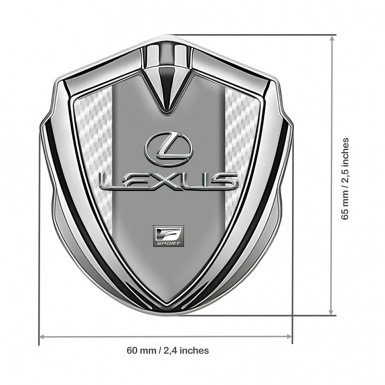 Lexus Badge Self Adhesive Silver White Carbon Classic Chrome Logo