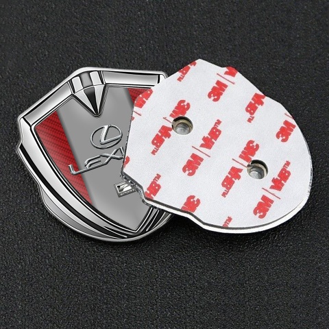 Lexus Emblem Fender Badge Silver White Carbon Classic Chrome Logo