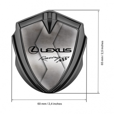Lexus Emblem Trunk Badge Graphite Cut Metal Classic Chrome Logo