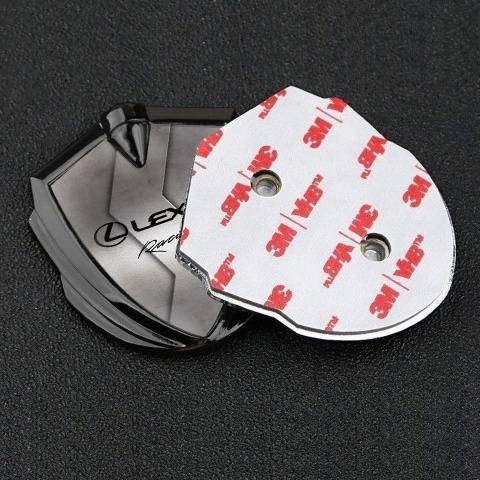 Lexus Emblem Trunk Badge Graphite Cut Metal Classic Chrome Logo