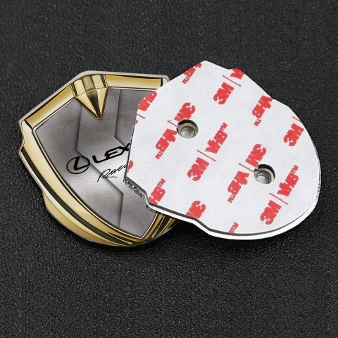 Lexus Emblem Trunk Badge Gold Cut Metal Classic Chrome Logo