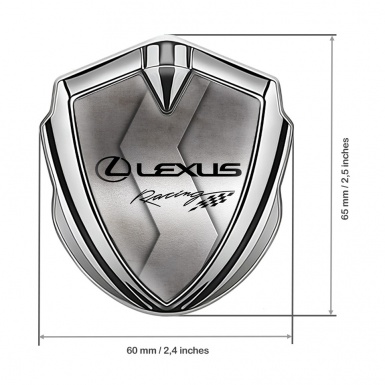 Lexus Emblem Trunk Badge Silver Cut Metal Classic Chrome Logo