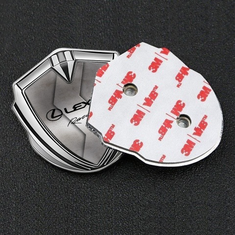 Lexus Emblem Trunk Badge Silver Cut Metal Classic Chrome Logo