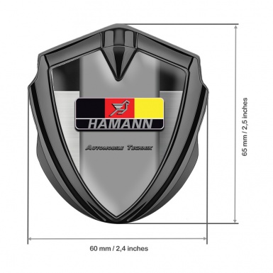 Hamann Bodyside Emblem Self Adhesive Graphite Brushed Plate German Motif