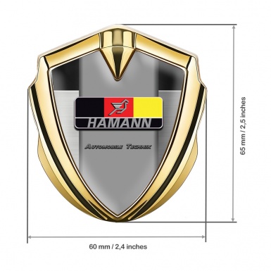 Hamann Bodyside Emblem Self Adhesive Gold Brushed Plate German Motif