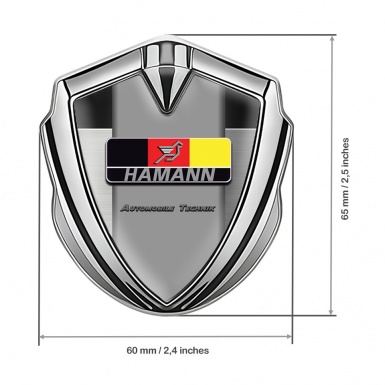 Hamann Bodyside Emblem Self Adhesive Silver Brushed Plate German Motif