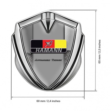 Hamann Bodyside Domed Emblem Silver Torn Metal German Motif