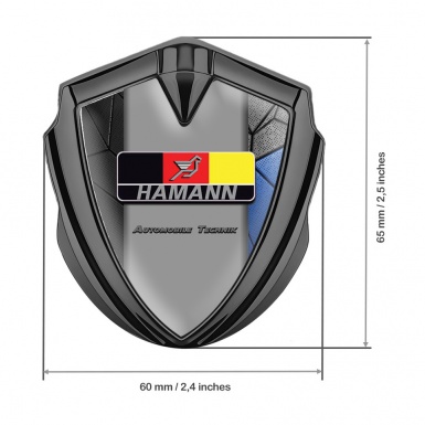 Hamann Emblem Metal Badge Graphite Blue Mosaic German Motif