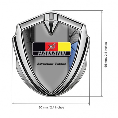Hamann Emblem Metal Badge Silver Blue Mosaic German Motif