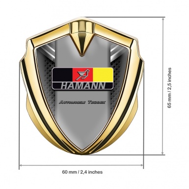 Hamann 3d Emblem Badge Gold Perforated Base German Motif