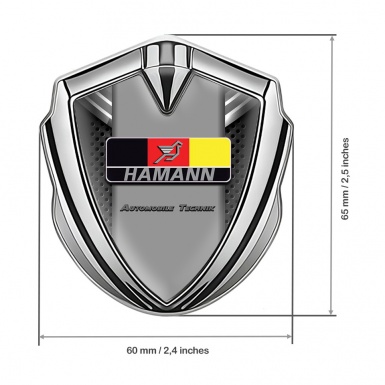 Hamann 3d Emblem Badge Silver Perforated Base German Motif