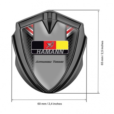 Hamann Silicon Emblem Badge Graphite Crimson Elements German Motif