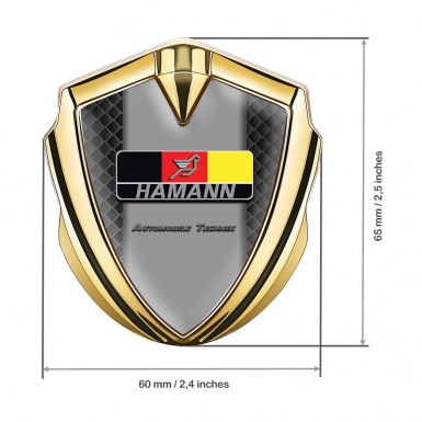 Hamann Bodyside Emblem Self Adhesive Gold Black Squares German Motif