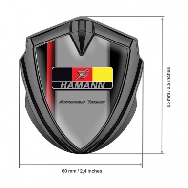 Hamann Emblem Trunk Badge Graphite Crimson Stripe German Motif