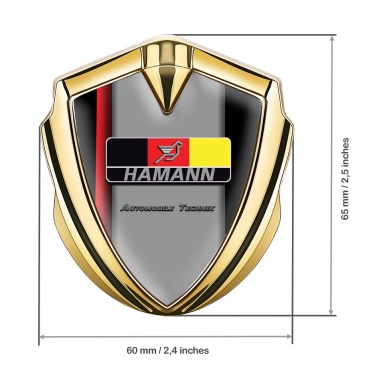 Hamann Emblem Trunk Badge Gold Crimson Stripe German Motif
