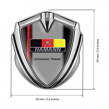 Hamann Emblem Trunk Badge Silver Crimson Stripe German Motif