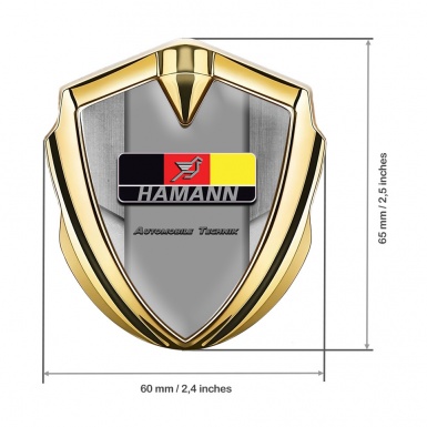 Hamann Metal Emblem Badge Gold Tarmac Texture German Motif