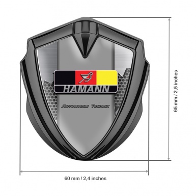 Hamann Domed Emblem Badge Graphite Broken Steel German Motif