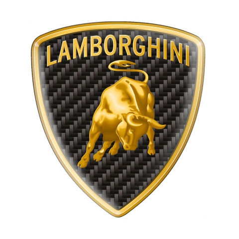 Lamborghini Badge  Emblem Steel Carbon Edition