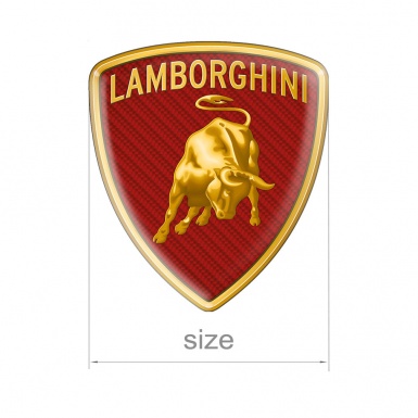 Lamborghini Emblem Silicone Sticker Steel Red Carbon Edition
