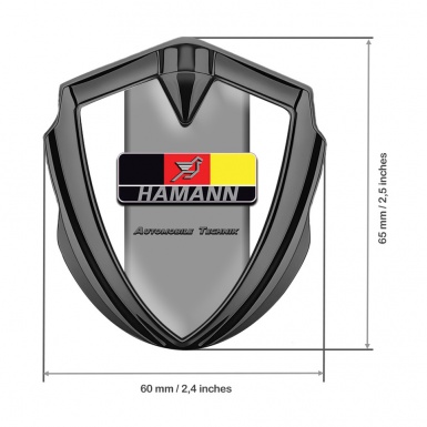Hamann Emblem Car Badge Graphite White Grey Base German Motif
