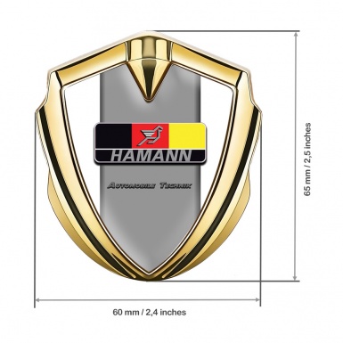 Hamann Emblem Car Badge Gold White Grey Base German Motif