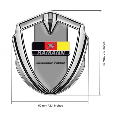 Hamann Emblem Car Badge Silver White Grey Base German Motif