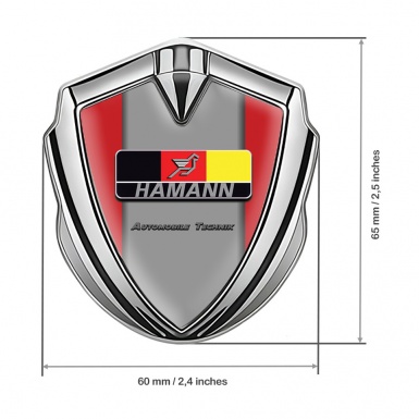 Hamann Metal Domed Emblem Silver Red Grey Base German Motif