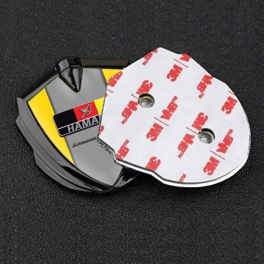 Hamann Badge Self Adhesive Graphite Yellow Grey Base German Motif