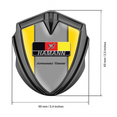 Hamann Badge Self Adhesive Graphite Yellow Grey Base German Motif