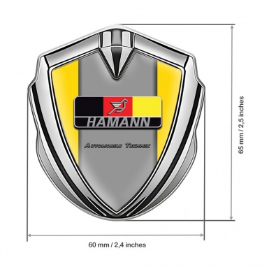 Hamann Badge Self Adhesive Silver Yellow Grey Base German Motif