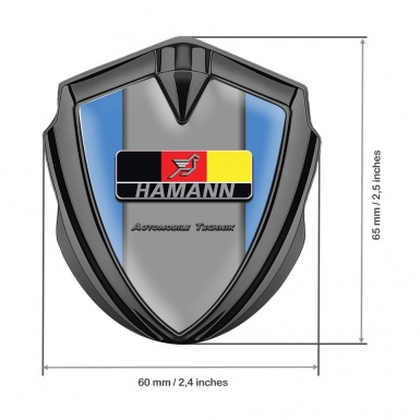Hamann Metal Emblem Self Adhesive Graphite Blue Base German Motif